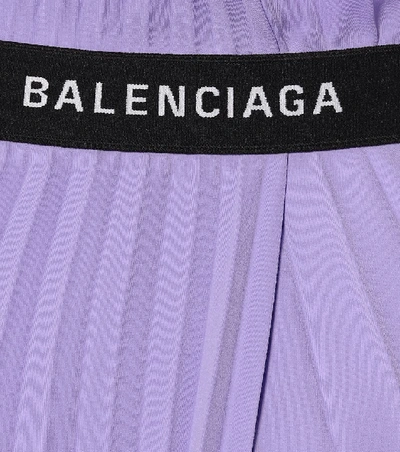 Shop Balenciaga Pleated Midi Skirt In Purple