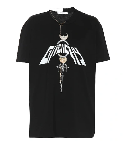 Shop Givenchy Chain-trimmed Cotton T-shirt In Black