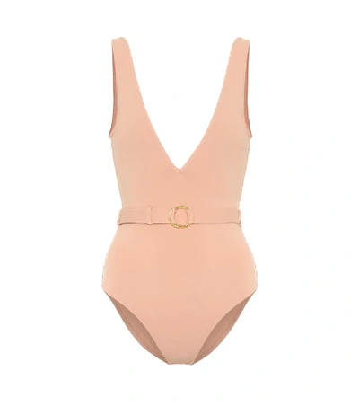 Shop Melissa Odabash Belize Belted Swimsuit In Pink