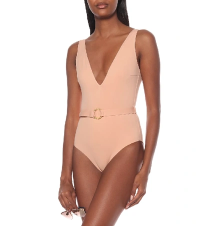 Shop Melissa Odabash Belize Belted Swimsuit In Pink