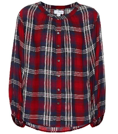 Shop Velvet Fern Plaid Shirt In Red