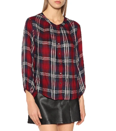 Shop Velvet Fern Plaid Shirt In Red