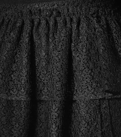 Shop Simone Rocha Tiered Lace Midi Skirt In Black