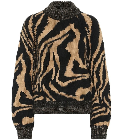 Shop Ganni Alpaca And Wool-blend Sweater In Beige