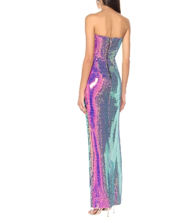 Shop Alex Perry Morgan Sequined Gown In Purple