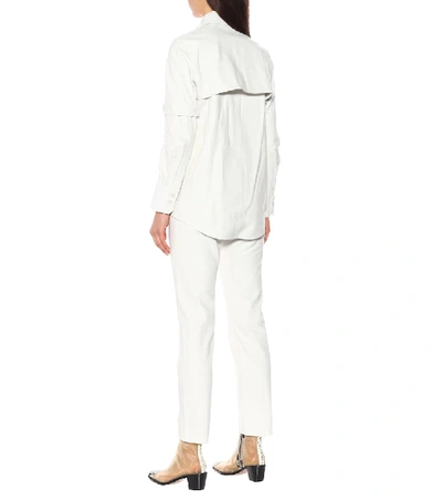 Shop Joseph Wesley Leather Shirt In White