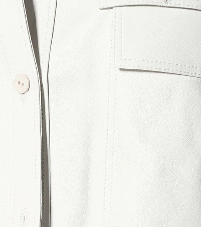 Shop Joseph Wesley Leather Shirt In White