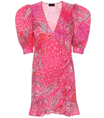 Shop Dundas Jacquard Silk-blend Minidress In Pink