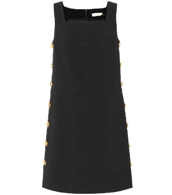 black side button dress