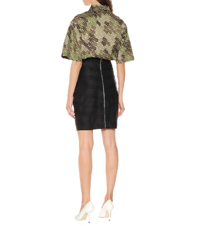 Shop Burberry Paneled Skirt In Black