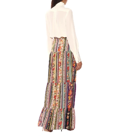 Shop Etro Printed Silk Maxi Skirt In Multicoloured