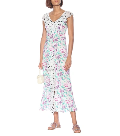Shop Rixo London Antoinette Floral Silk Maxi Dress In Multicoloured