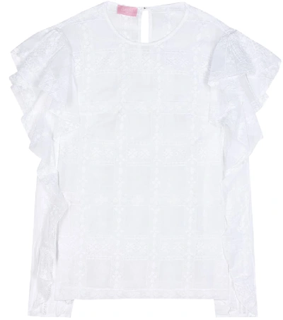 Shop Giamba Cotton-blend Top In White