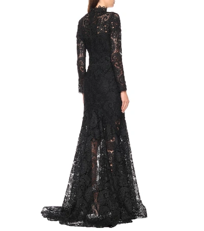 Shop Costarellos Lace Gown In Black