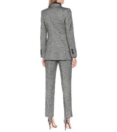 Shop Dolce & Gabbana Wool-blend Tweed Blazer In Grey