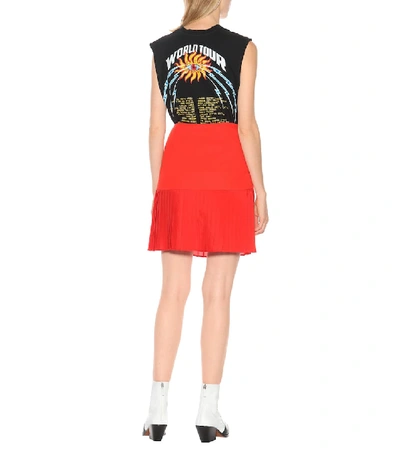 Shop Givenchy Pleated Wool Miniskirt In Red