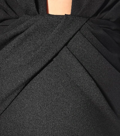 Shop Saint Laurent Long-sleeved Crêpe Gown In Black