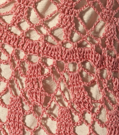 Shop Anna Kosturova Bianca Crochet Cotton Dress In Pink