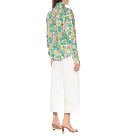 Shop Plan C Floral Cotton Poplin Shirt In Multicoloured