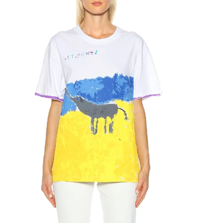 Shop Vetements Printed Cotton T-shirt In White