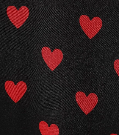 Shop Red Valentino Heart-printed Silk Minidress In Black