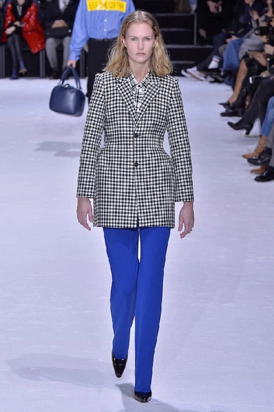 Shop Balenciaga High-rise Straight-leg Pants In Blue