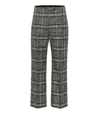 Shop Acne Studios Checked Wool-blend Pants In Grey
