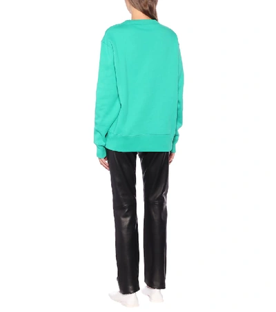 Shop Acne Studios Fairview Face Cotton Sweatshirt In Green