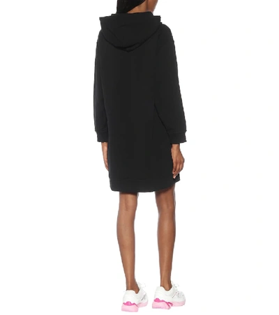 Shop Kenzo Logo Cotton Hoodie Dress In Black