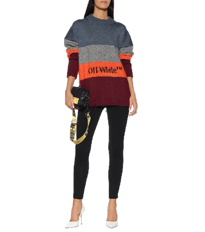Shop Off-white Wool-blend Sweater In Multicoloured