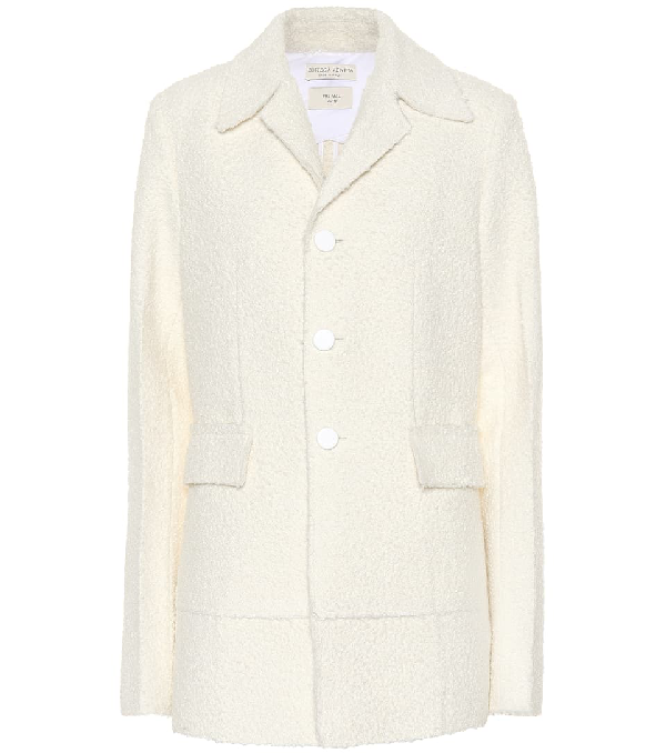 white boucle jacket