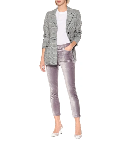 Shop Citizens Of Humanity Olivia High-rise Velvet Skinny Pants In Grey