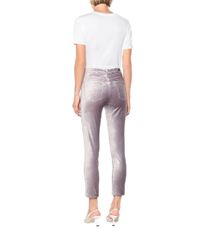 Shop Citizens Of Humanity Olivia High-rise Velvet Skinny Pants In Grey