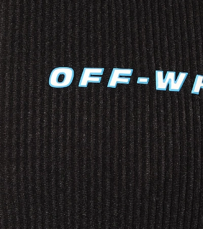 Shop Off-white Logo One-piece Swimsuit In Black