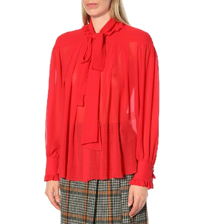 Shop Rejina Pyo Lynn Chiffon Shirt In Red