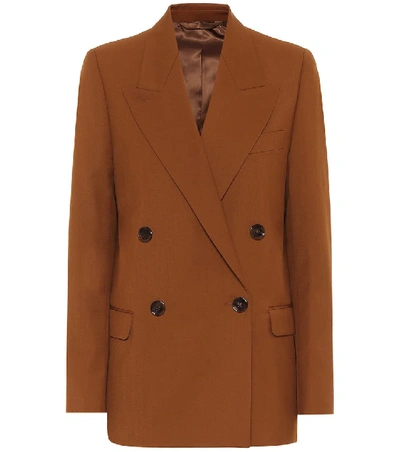 Shop Acne Studios Double-breasted Blazer In Brown