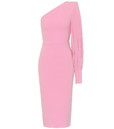Shop Alex Perry Warner Crêpe Midi Dress In Pink
