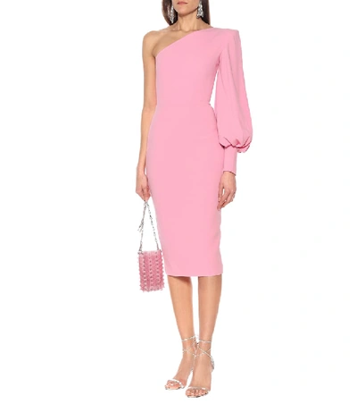 Shop Alex Perry Warner Crêpe Midi Dress In Pink