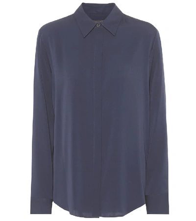 Shop The Row Petah Silk Shirt In Blue