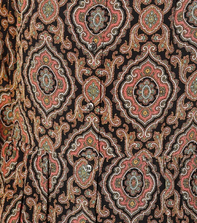 Shop Apc Printed Silk Shirt Dress In Brown