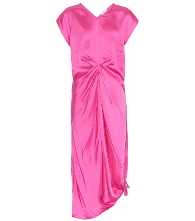 Shop Helmut Lang Satin Dress In Pink
