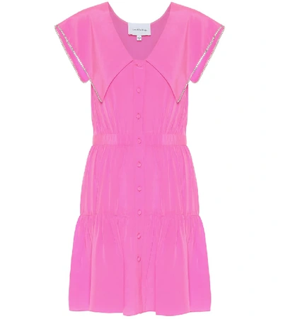 Shop Les Rêveries Embellished Silk Minidress In Pink