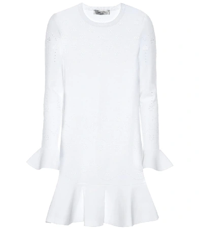 Shop Valentino Stretch Knit Minidress In White