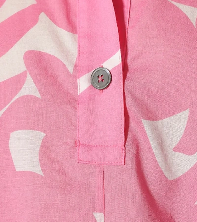Shop Marni Printed Cotton Midi Dress In Pink