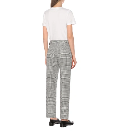 Shop Max Mara Fibra High-rise Straight Pants In Grey