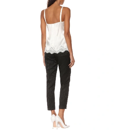 Dolce & Gabbana Lace-trimmed Satin Camisole In White