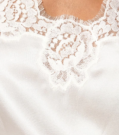 Dolce & Gabbana Lace-trimmed Satin Camisole In White
