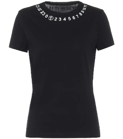 Shop Maison Margiela Logo Cotton T-shirt In Black