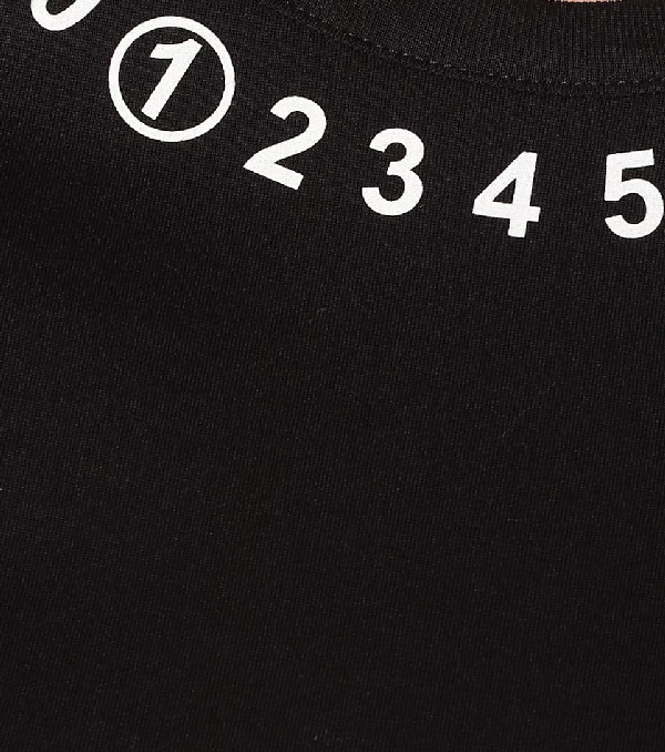 Maison Margiela Number Print Fitted Jersey T-shirt In Black | ModeSens