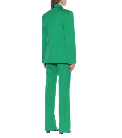 Shop Balenciaga Stretch-wool Blazer In Green